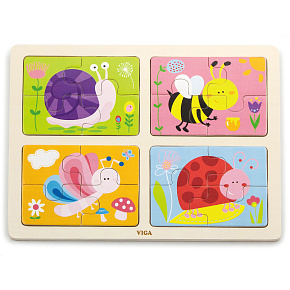 VIGA Dřevěné Puzzle Hmyz 4v1 VIGA Dřevěné Puzzle Hmyz 4v1