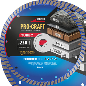 Diamantový řezný kotouč Turbo Procraft DT230