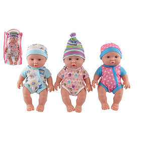 Miminko/miminko pevné tělo plast 25 cm na baterie se zvukem 3 druhy v plastové taštičce 13x28x7cm Miminko/miminko pevné tělo plast 25 cm na baterie se zvukem 3 druhy v plastové taštičce 13x28x7cm