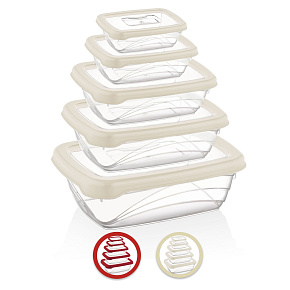 Herzberg 5dílná sada Bio Saver Box Červená Herzberg 5dílná sada Bio Saver Box Červená