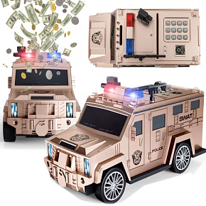 Lebula pokladnička sejf auto truck růžové zlato světlo zvuk