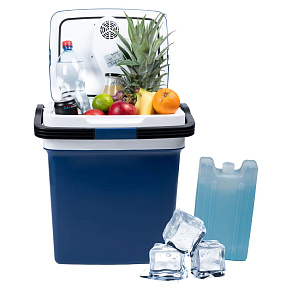 Portable car cooler, 29L, 220-240V DC12V, heating function, free insert, blue Portable car cooler, 29L, 220-240V DC12V, heating function, free insert, blue