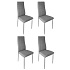 Set of 4 upholstered tufted chairs for dining room and living room, 4 pieces, grey