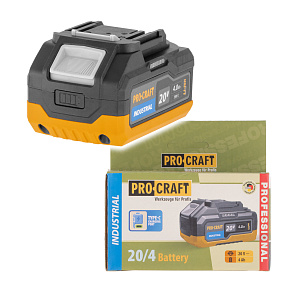 Baterie akumulátorová 20V Li-ion, 4000mAh USB Type C Procraft 20/4 Industrial Baterie akumulátorová 20V Li-ion, 4000mAh USB Type C Procraft 20/4 Industrial