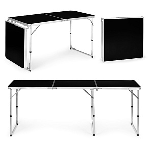 Turistický stůl skládací kempingový černý deska 180x60 cm MultiGarden
