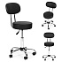 Swivel Stool with Backrest Cosmetic Medical Adjustable Chair Black ModernHome