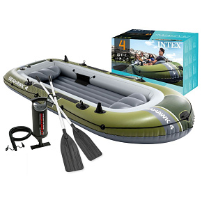 Inflatable boat Seahawk 4, for 4 people, with pump and 2 oars, INTEX 66334 Inflatable boat Seahawk 4, for 4 people, with pump and 2 oars, INTEX 66334