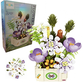 Lebula stavebnice sada kytice květin v květináči 519 ks. h