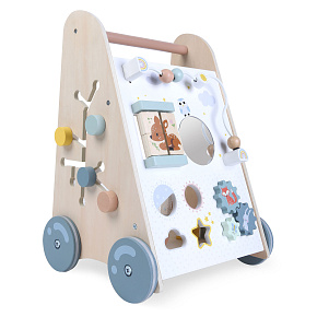 Dřevěné edukativní chodítko s pohyblivými prvky ECOTOYS Dřevěné edukativní chodítko s pohyblivými prvky ECOTOYS