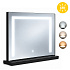 Kosmetické LED zrcadlo 50 × 40 cm, podsvícené, 3 barvy, černé ModernHome