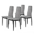 Set of 4 upholstered tufted chairs for dining room and living room, 4 pieces, grey