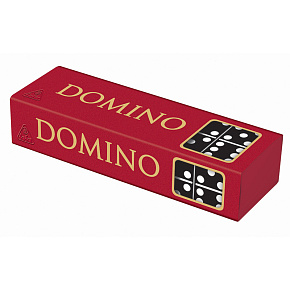 Domino společenská hra dřevo 28ks v krabičce 15,5x3,5x5cm