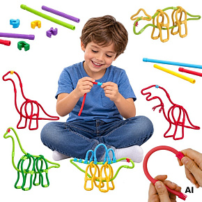 WOOPIE Twist Art 3D konstrukční brčka Kreativní sada 117 ks