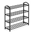Metal shoe rack, 4 shelves, 12 pairs of shoes, black ModernHome