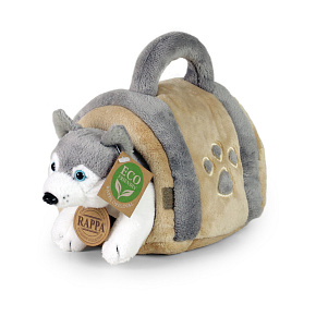 Plyšový pes husky 13 cm s přepravkou ECO-FRIENDLY Plyšový pes husky 13 cm s přepravkou ECO-FRIENDLY