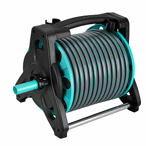 Zahradní hadice na bubnu stojanu LUARO pistole postřikovač naviják 30m Zahradní hadice na bubnu stojanu LUARO pistole postřikovač naviják 30m
