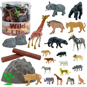 WOOPIE Sada figurek Safari zvířata 34 ks.