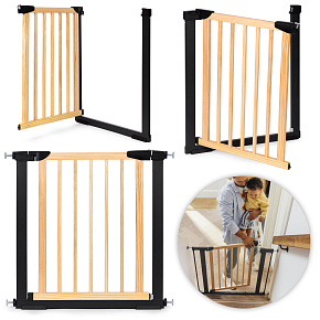Safety gate barrier, 74-80 cm, for stairs and doors, metal and wood, ECOTOYS
