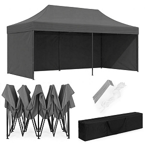 Automatic self-assembling event garden gazebo tent 3×6 m, grey, MultiGarden