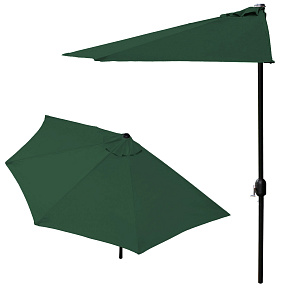 Garden umbrella, half-wall umbrella for terrace, 2.7 m, green, MultiGarden
