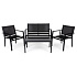 Garden furniture set, table, bench, armchairs, metal, MultiGarden