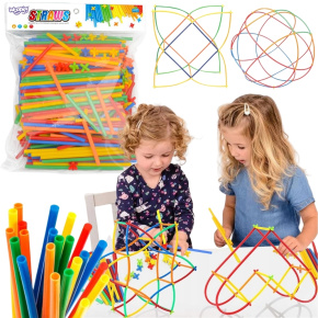 WOOPIE Stavební Kostky Barevná Brčka 500 ks.