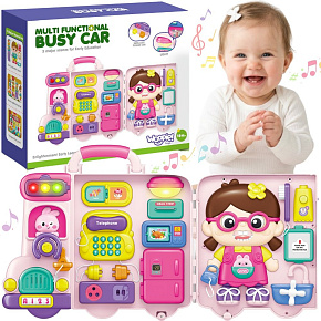 WOOPIE Interaktivní Manipulační Tabule Busy Car Kufřík 3v1 Zvuk Světlo WOOPIE Interaktivní Manipulační Tabule Busy Car Kufřík 3v1 Zvuk Světlo