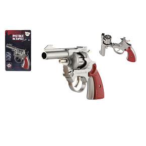 Revolver/Pistole na kapsle 8 ran kov 18cm na kartě