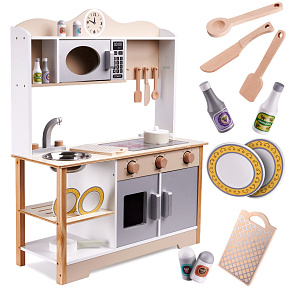 Dřevěná kuchyňka pro děti MDF LULILO KUKETO s příslušenstvím 85 cm