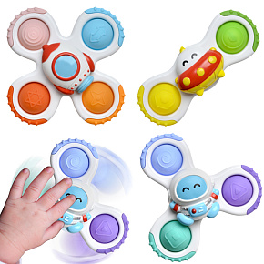 WOOPIE BABY Spinner Hračka Senzorická Raketa Mimozemšťan Ufo 3 ks.