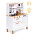 Wooden play kitchen for kids with sounds and LED, large, with opening cabinets and 7 accessories, ECOTOYS
