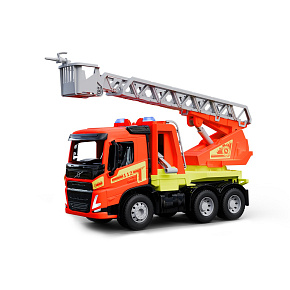 Auto hasiči s žebříkem Volvo Worxx plast 48cm 1:15 v krabici 50x30x20cm