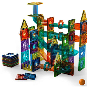 Lebula magnetické stavební kostky vzdělávací velké 105 ks 3D dráha pro děti