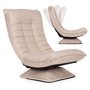 Adjustable swivel lounge chair, reclining chair for living room, beige, ModernHome