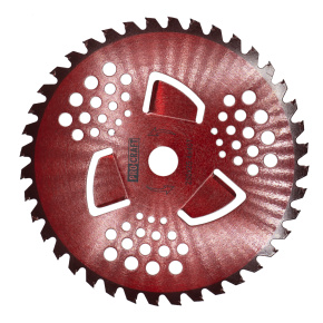 Nůž křovinořezu (kotouč) (D255*25.4) 40T s vnitřními čepelemi pro vysokou trávu (red) PROCRAFT