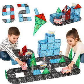 Magnetické stavební kostky 3D město auta 91 prvků