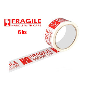 Balení izolep "Křehké" 25m x 4,5cm - Sada 6 ks Balení izolep "Křehké" 25m x 4,5cm - Sada 6 ks