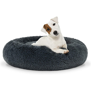 Universal plush bed for dogs and cats, 60 cm - dark gray Universal plush bed for dogs and cats, 60 cm - dark gray