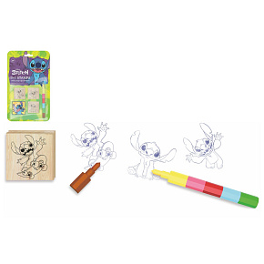 Razítka 3+1 s poduškou dřevěná 4,5x4,5cm s voskovkou Lilo & Stitch na kartě 17x28cm Razítka 3+1 s poduškou dřevěná 4,5x4,5cm s voskovkou Lilo & Stitch na kartě 17x28cm