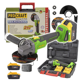 Aku úhlová bruska Procraft PWA216, 125mm Aku úhlová bruska Procraft PWA216, 125mm