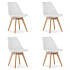 Zestaw komplet krzeseł MARK białe drewniane nogi 4szt