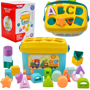 WOOPIE BABY Třídič 2v1 Krabice Kufřík + Učení Abecedy a Tvarů WOOPIE BABY Třídič 2v1 Krabice Kufřík + Učení Abecedy a Tvarů