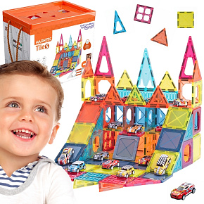 WOOPIE Magnetické Stavební Kostky 7,5 cm Parkoviště 112 ks