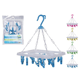 Praktický závěsný sušák na prádlo včetně kolíčků 24 x 31 cm