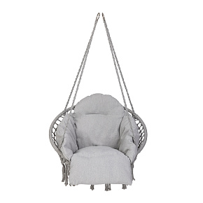 Zahradní houpačka LUARO hnízdo s polštářem XXL šedá 80cm 150kg