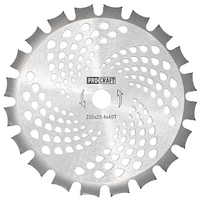 Nůž křovinořezu (D255*25.4) 40Т (oboustranný) PROCRAFT Nůž křovinořezu (D255*25.4) 40Т (oboustranný) PROCRAFT