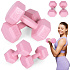 Hex dumbbells set 2x2 kg, exercise weights, fitness load, pink, ModernHome