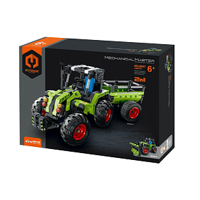 Stavebnice iM.MASTER traktor/traktor s valníkem 2v1 plast 346 dílků v krabici 31x23x6,5cm