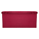 Puf s úložným prostorem pod sedákem, otevírací, skládací, velurový 77x38x37 cm vínový