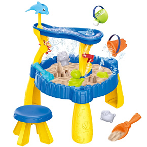 WOOPIE Vodní Stolek XL s Židličkou 2v1 Pískoviště Delfínek 12ks. WOOPIE Vodní Stolek XL s Židličkou 2v1 Pískoviště Delfínek 12ks.